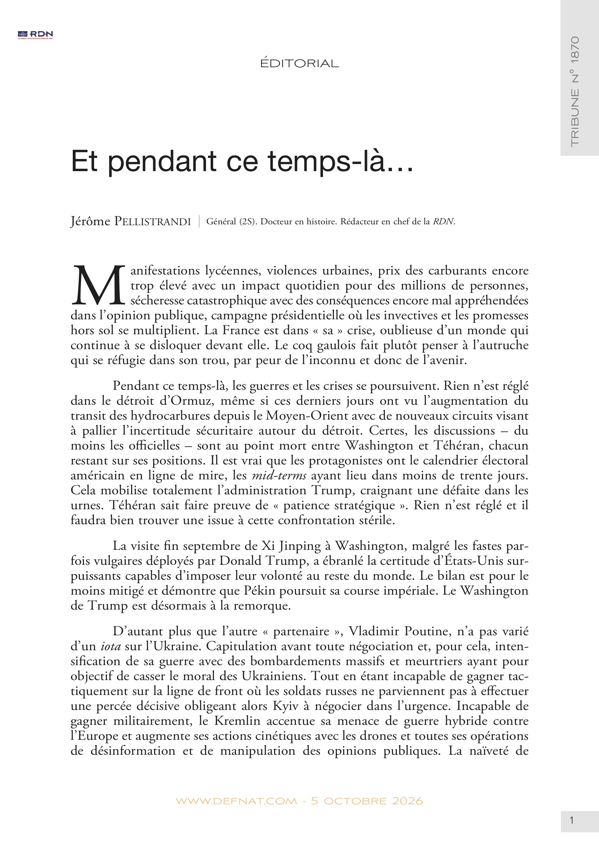 &Eacute;ditorial &ndash;&nbsp;Et&nbsp;pendant ce&nbsp;temps-l&agrave;&hellip; (T&nbsp;1870)
